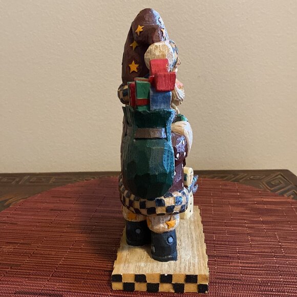 Uniquely Dressed Santa Holding His Bag w/Presents & Mini Tree - Picture 4 of 10